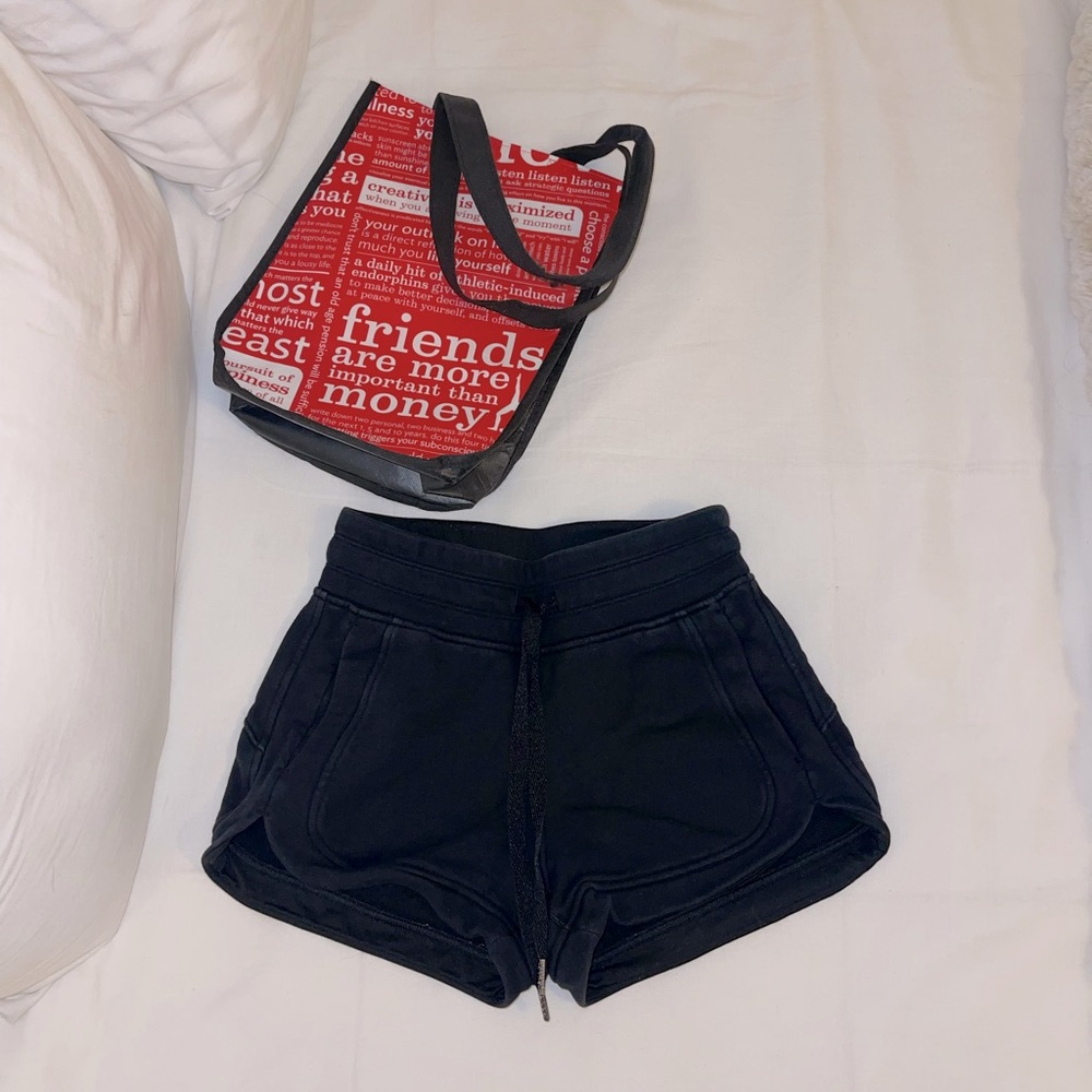 Lululemon Size 2 Black Sweat Shorts